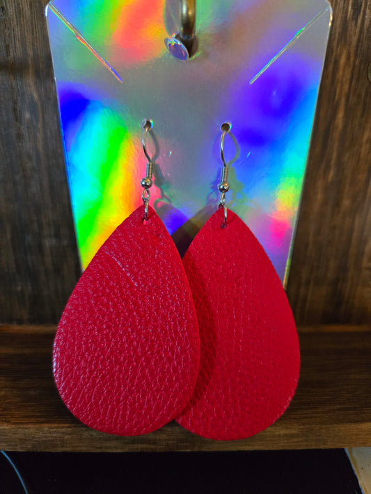 CHERRY RED TEAR DROP EARRINGS 🍒