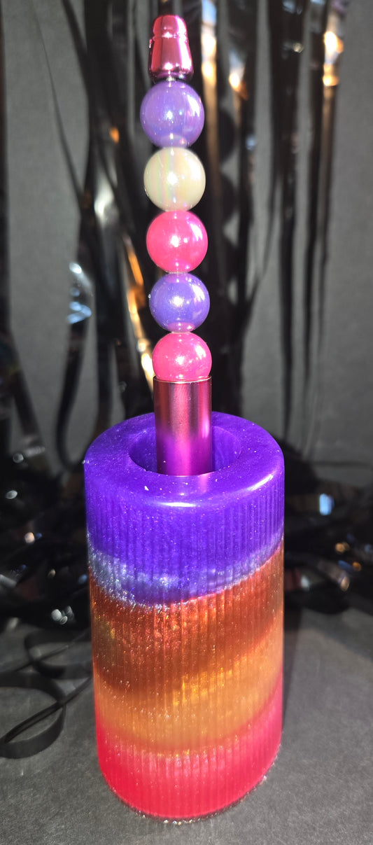 MULTI COLORED PURPLE PEN HOLDER SET 💜