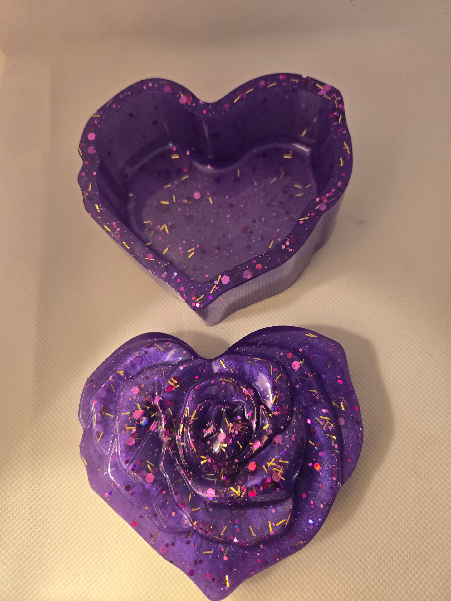 PURPLE HEART SHAPED JEWELRY BOX 💜