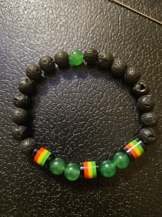 JADE & LAVA STONE BRACELET